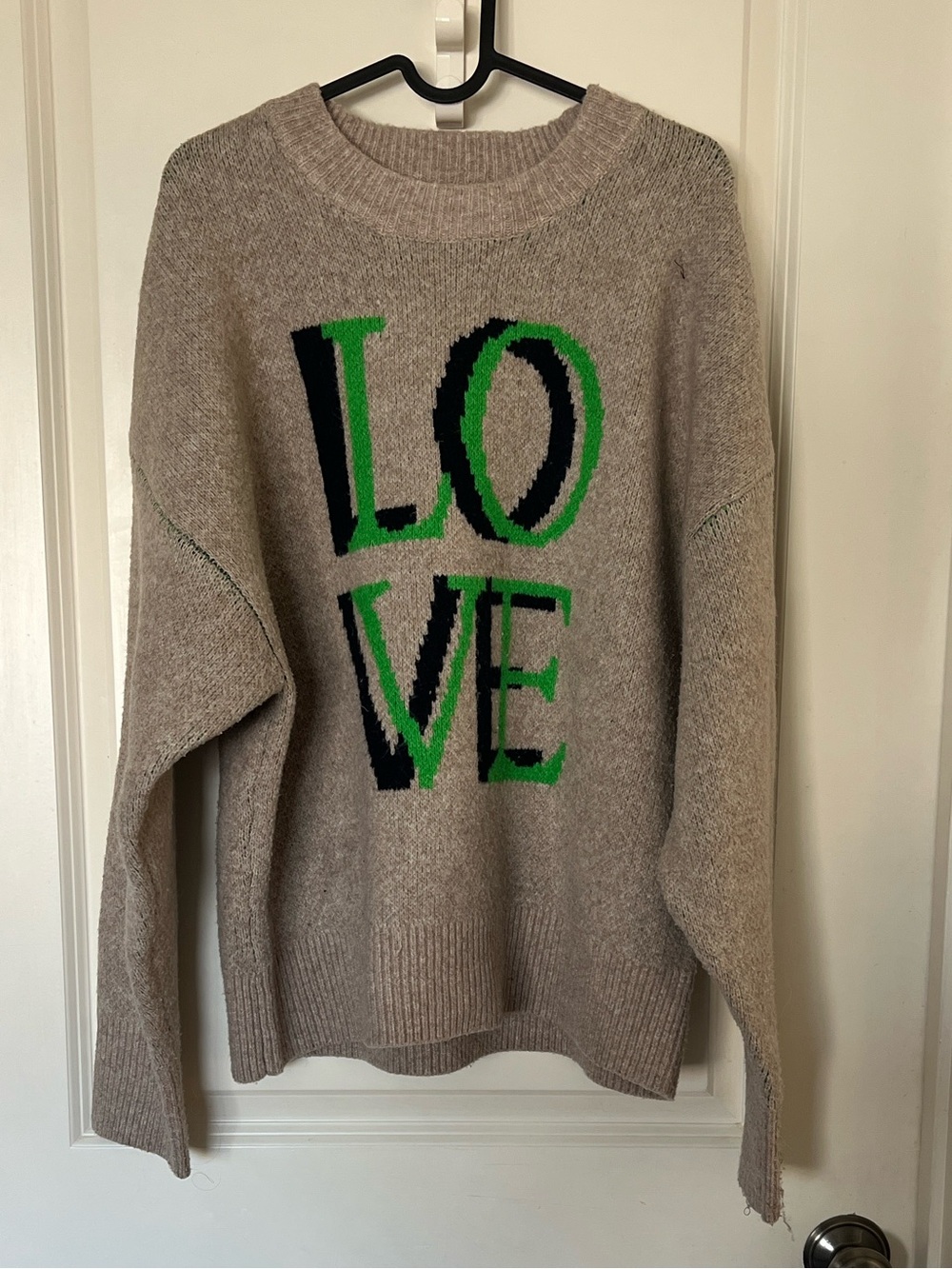 Beige “LOVE” Knit Sweater - A New Day